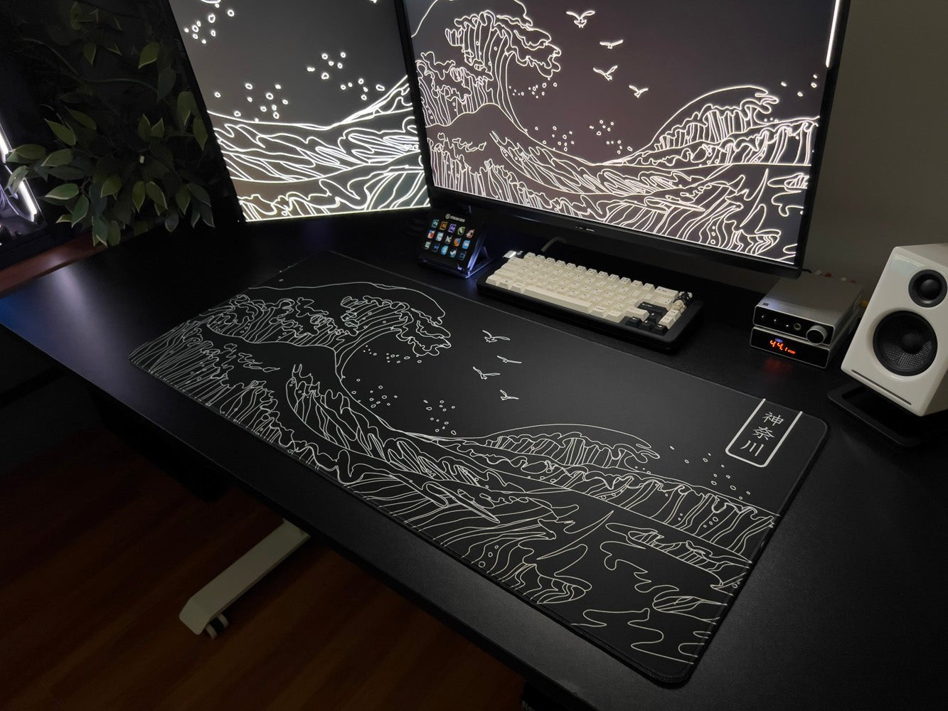 Kanagawa - LineArt - MacvethOS Artisan Deskmat
