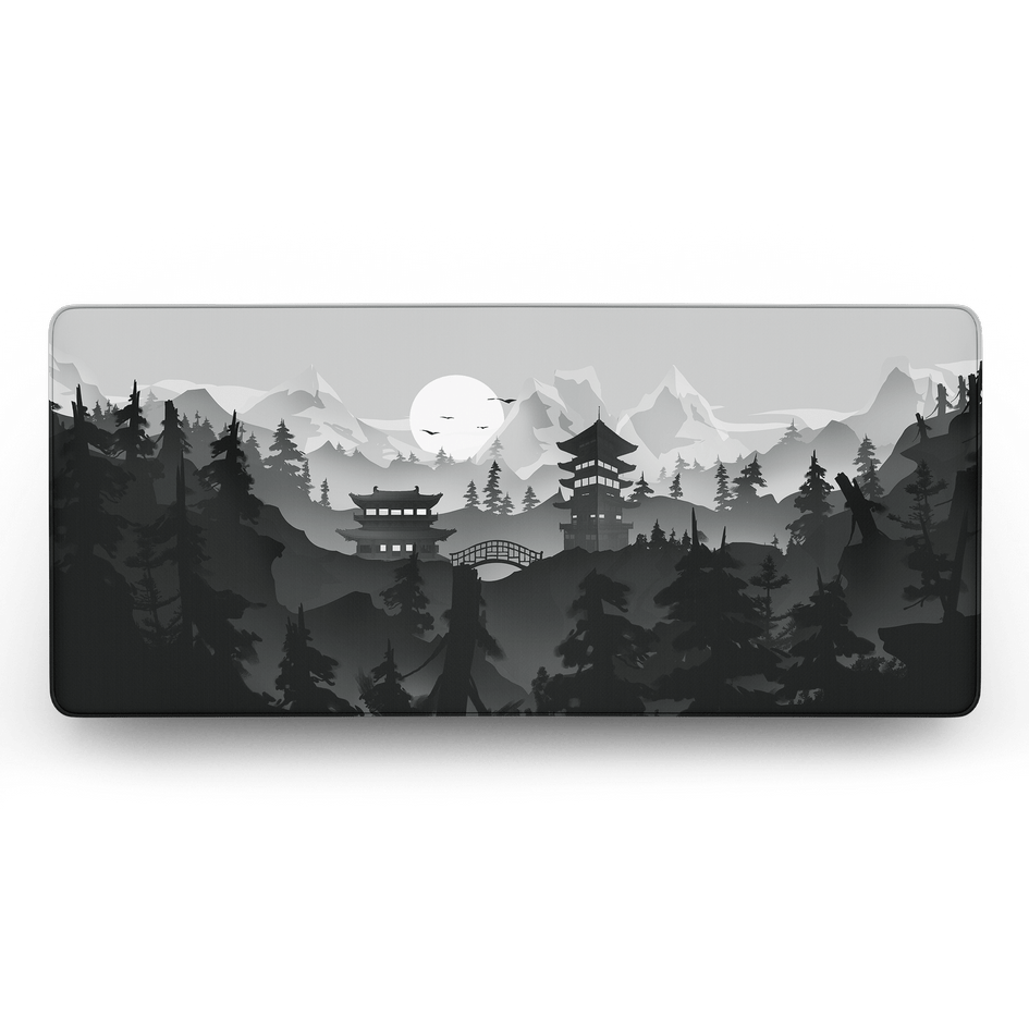 Lost Shrine Temple - Mono - MacvethOS Artisan Deskmat