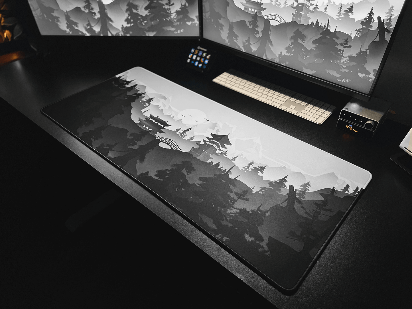 Lost Shrine Temple - Mono - MacvethOS Artisan Deskmat