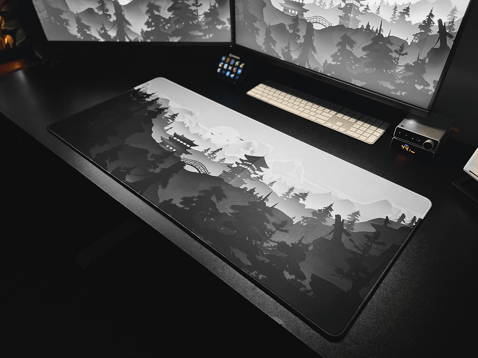 Lost Shrine Temple - Mono - MacvethOS Artisan Deskmat