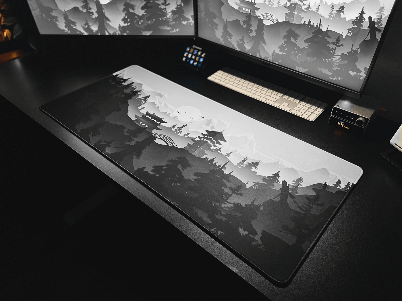 Lost Shrine Temple - Mono - MacvethOS Artisan Deskmat